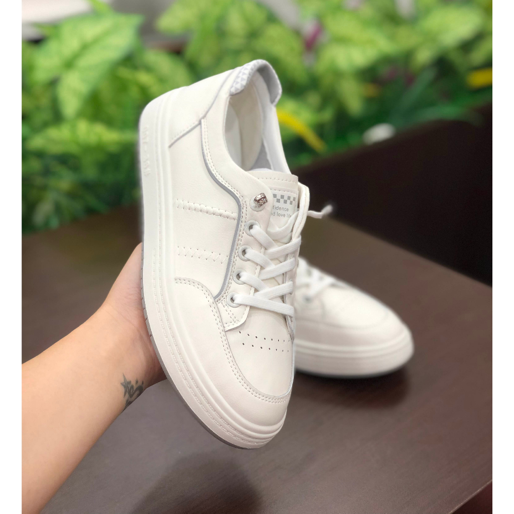 GIày slipon nữ đế bệt dây gài phong cách Hàn