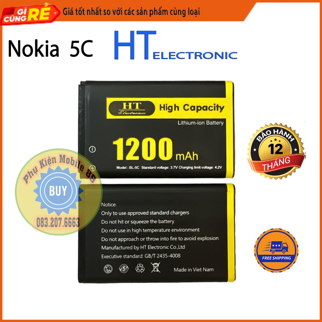 Pin nokia Bl 5C HT Loại Chuẩn  - pin HT