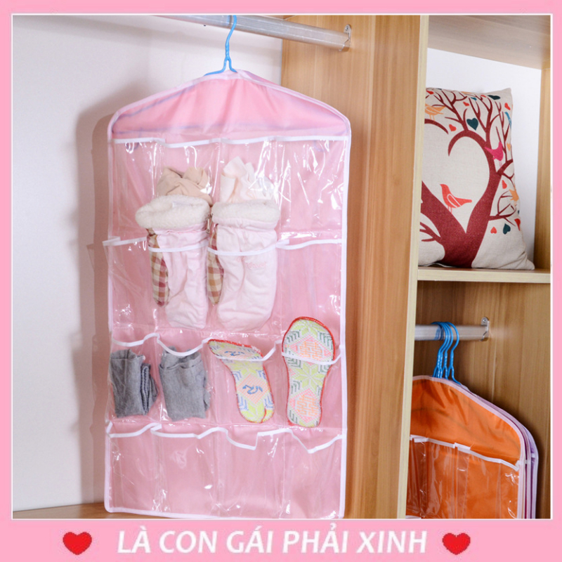 Túi treo đựng đồ 16 ngăn, túi đựng đồ lót, tất vớ, đồ dùng, túi đa năng 16 ngăn giúp sắp xếp vật dụng ngăn nắp, dễ tìm