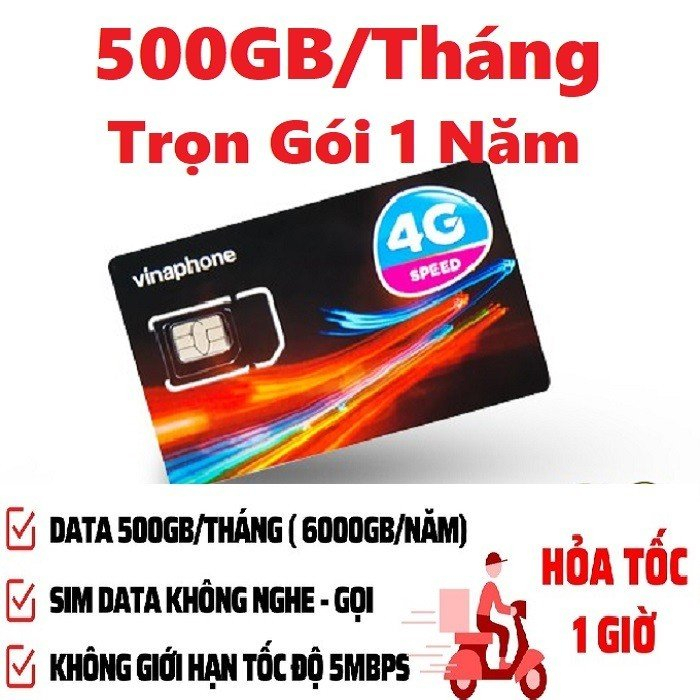 Sim Vinaphone Gói U1500 Trọn 1 Năm Không Nạp- Sim Tốc Độ Cao 4G Max Băng Thông