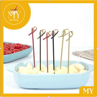 Xiên Que Trang Trí (gói 100 cái) Cocktail Que Xiên Trái Cây Trang Trí Pha Chế Tăm Tre Decor