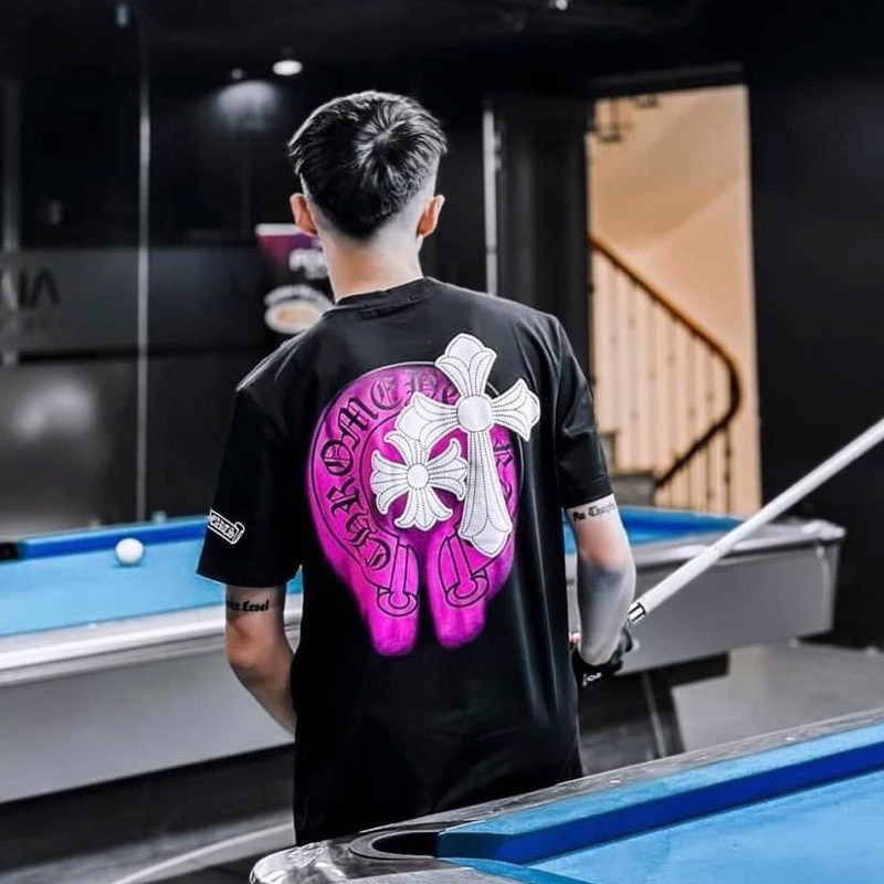 Áo thun chrome hearts in loang hồng vải cotton mẫu mới 20223 | BigBuy360 - bigbuy360.vn