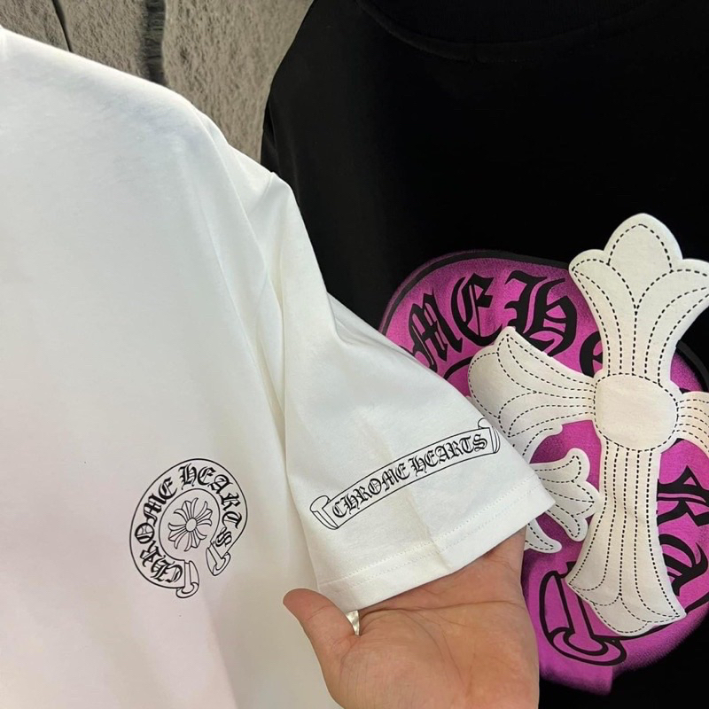 Áo thun chrome hearts in loang hồng vải cotton mẫu mới 20223 | BigBuy360 - bigbuy360.vn