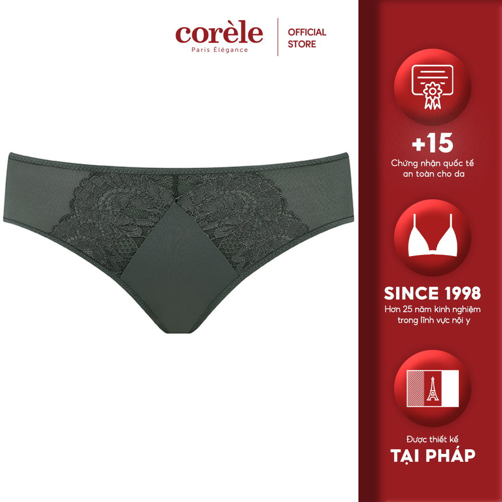 Quần lót nữ Corèle lưng vừa phối ren, chuẩn an toàn quốc tế từ Corèle V Pháp - 02131A
