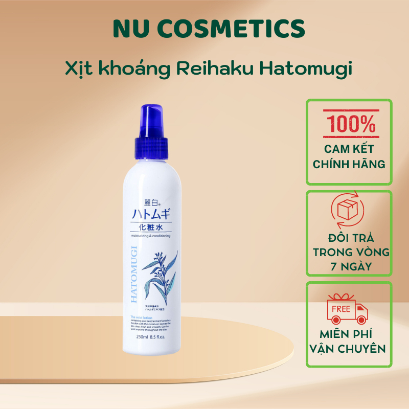 Xịt khoáng dưỡng ẩm và làm sáng da Reihaku Hatomugi 250ml