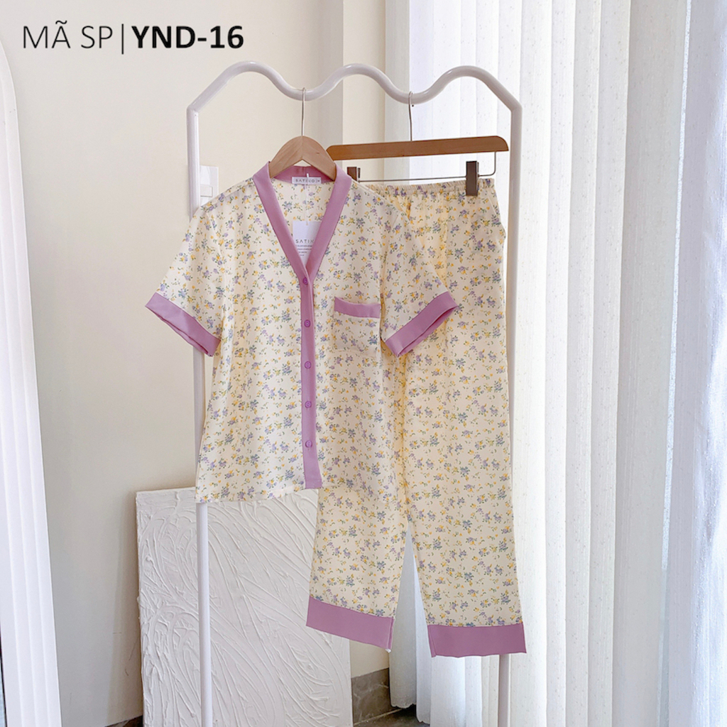 Đồ bộ mặc nhà, đồ Pijama Lụa Mango Satino TNQD - Y - Yuri Lilac