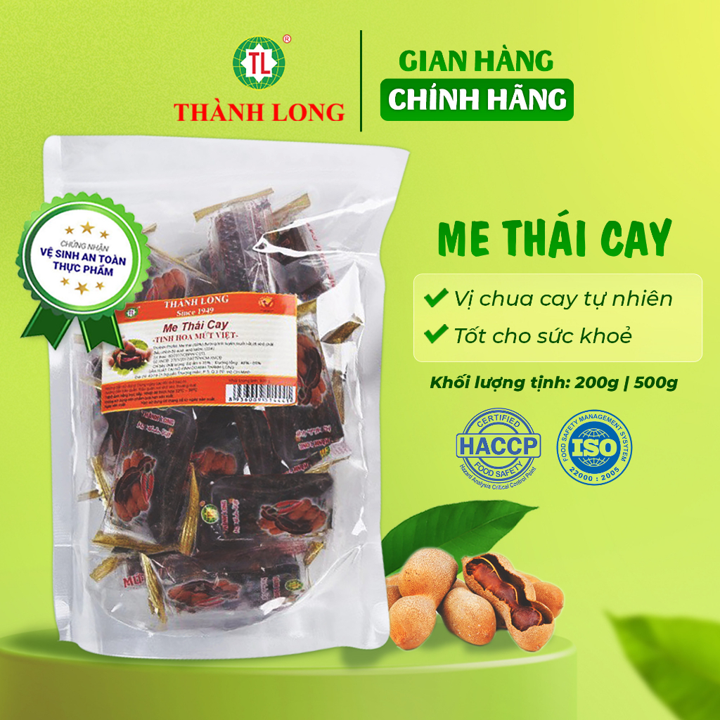 Mứt Me Thái Cay Thành Long - Đồ Ăn Vặt Thơm Ngon, Thượng Hạng Gói/Bịch 200g/500g