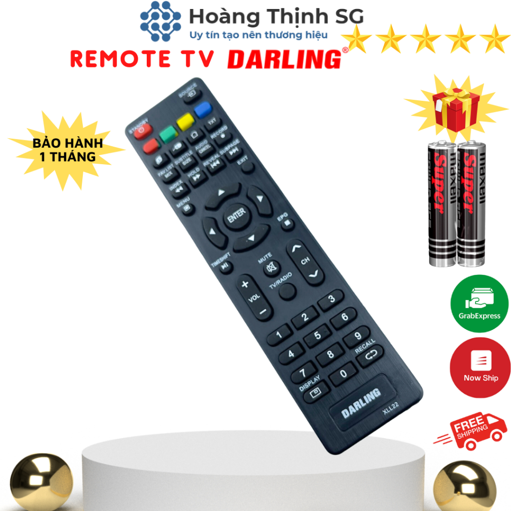 Remote điều khiển tivi DARLING, điều khiển TV DARLING các dòng tivi In