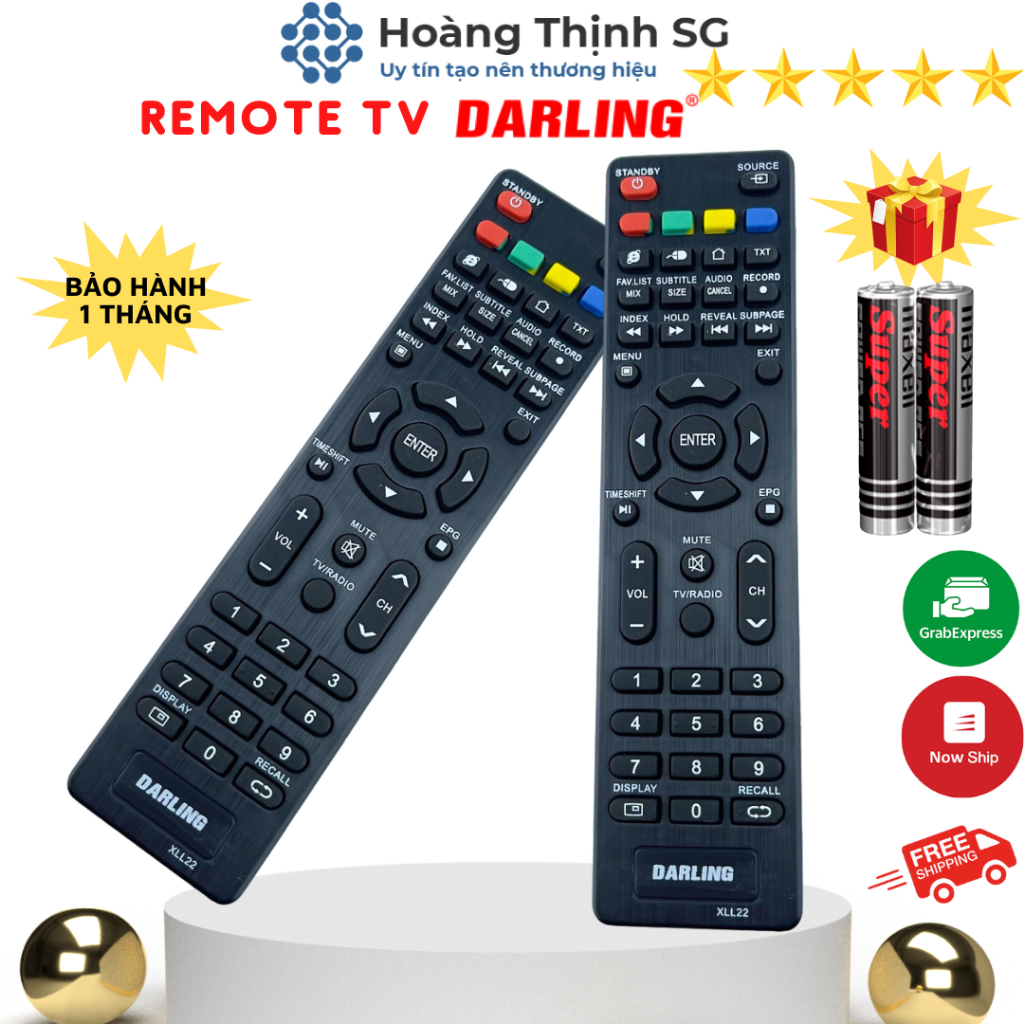 Remote điều khiển tivi DARLING, điều khiển TV DARLING các dòng tivi In