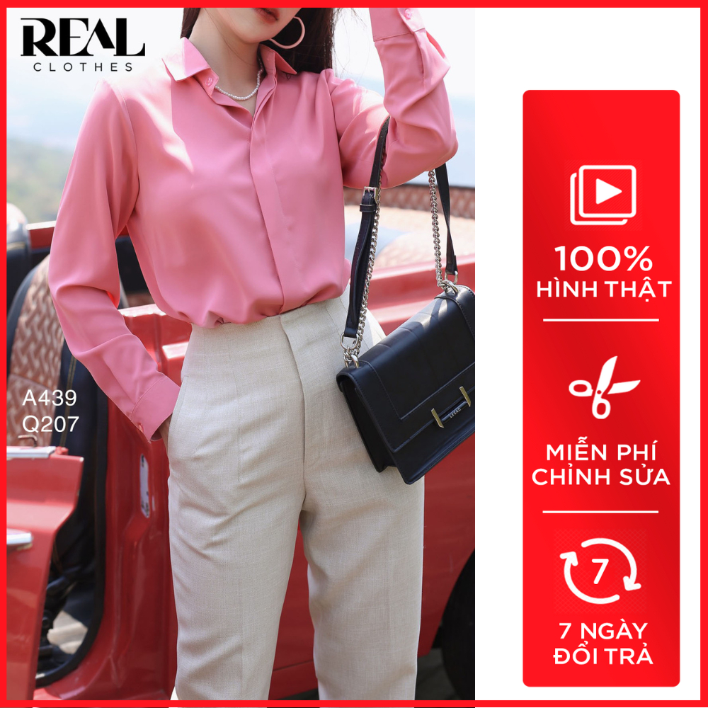 Sơ mi cổ mềm hồng dâu MỚI_REAL