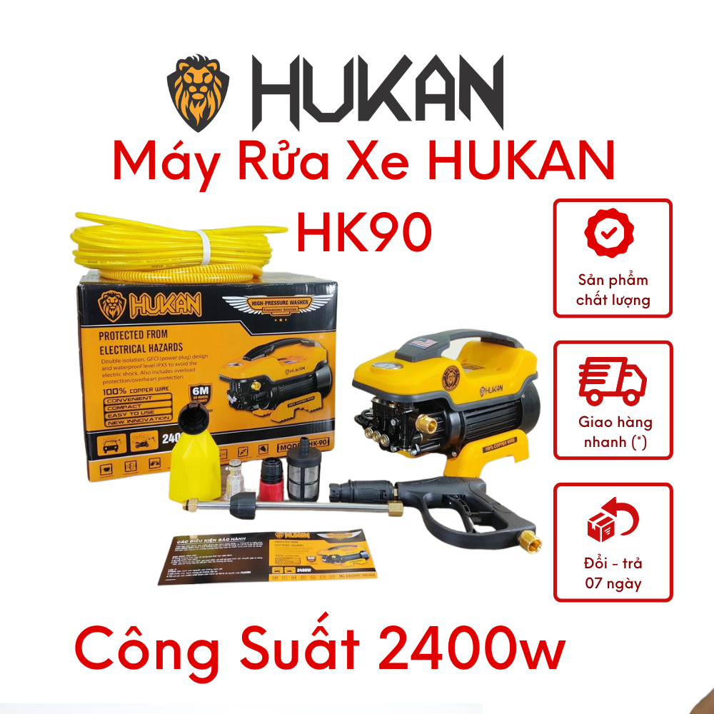 Máy rửa xe Hukan HK-90 xịt rửa điều hòa công suất lớn 2400w