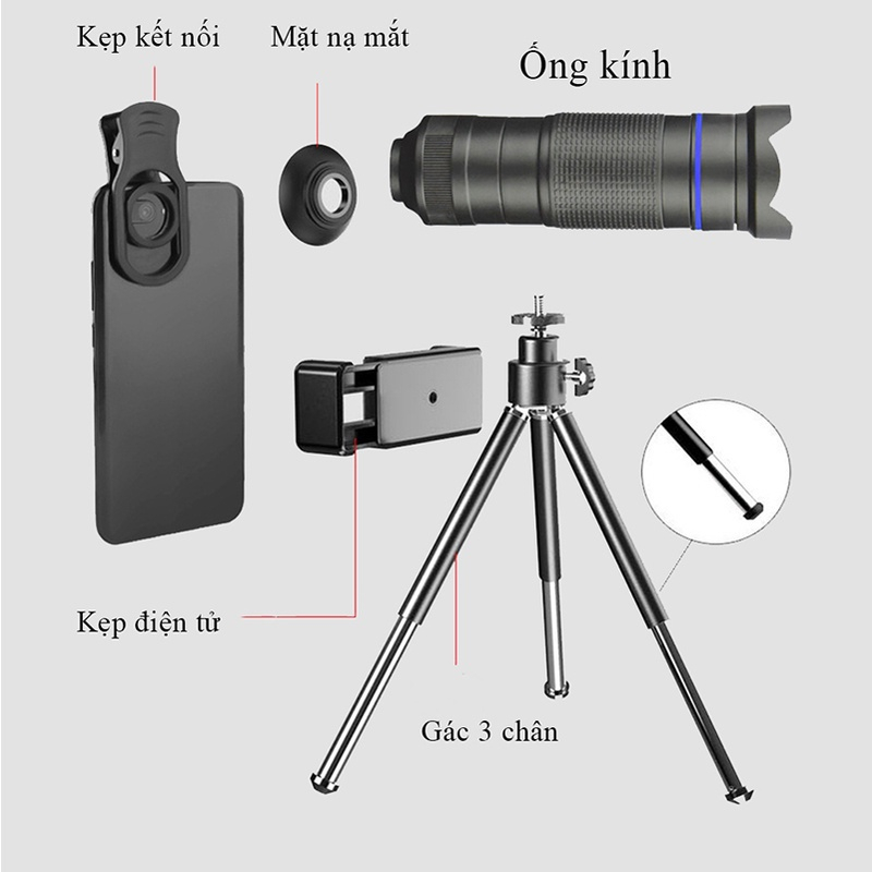 Ống nhòm điện thoại di động zoom xa 36X _ 40X _ 48X, Kính viễn vọng cho hình ảnh HD sắc nét | BigBuy360 - bigbuy360.vn