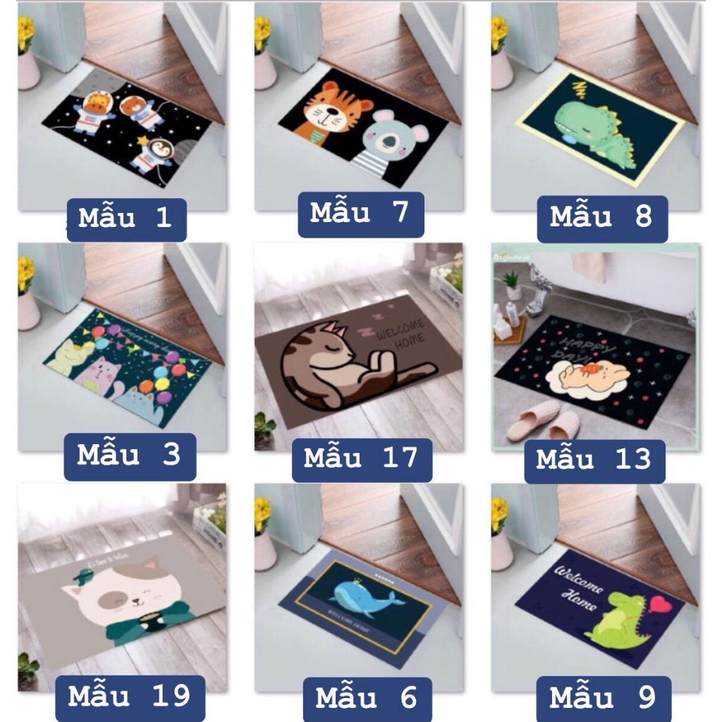 Thảm lau chân 3d size 40x60 siêu thấm hút nước chống trượt 88371 Siêu Rẻ 88