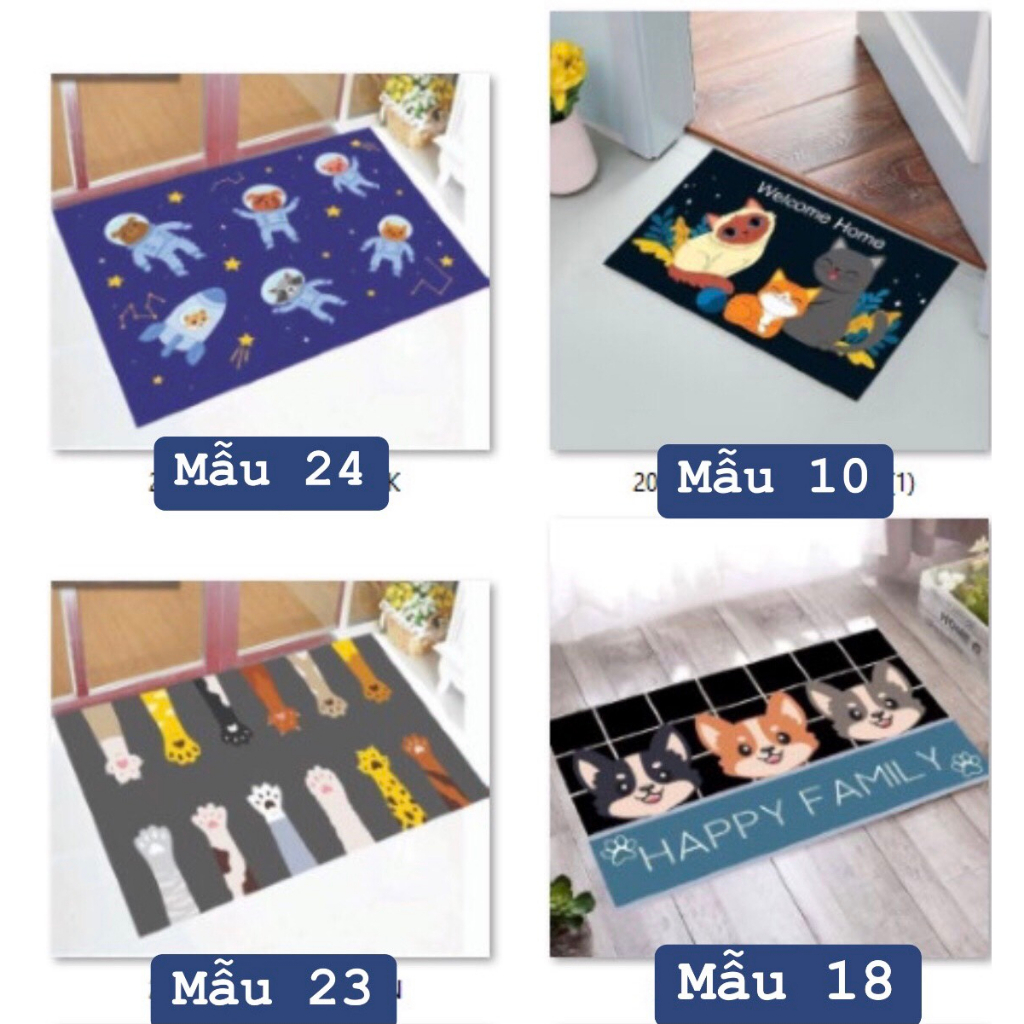 Thảm lau chân 3d size 40x60 siêu thấm hút nước chống trượt 88371 Siêu Rẻ 88
