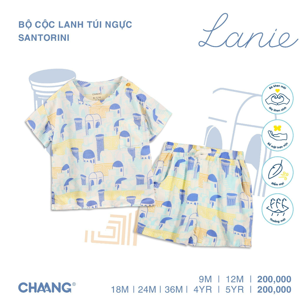 Chaang bộ quần áo lanh bé trai SS2023D04