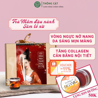 Trà giúp tăng vòng 1 sản sinh collagen, tăng nội tiết tố, chống lão hóa - Trà Mầm Đậu Nành, Sâm Tố Nữ Thông Cát HCM
