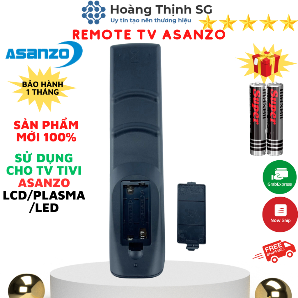 Remote điều khiển tivi Asanzo XLL21, điều khiển TV Asanzo XLL21 - Tặng kèm pin