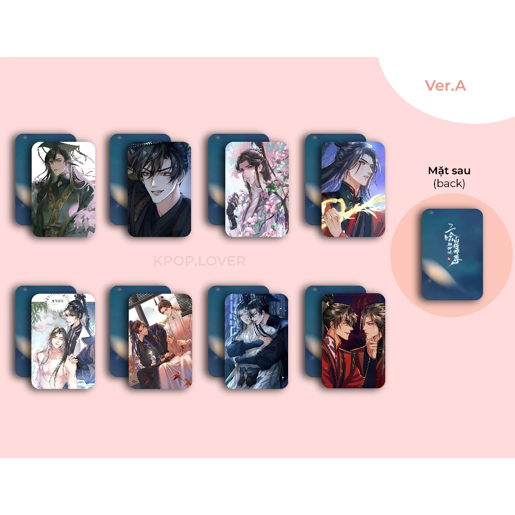 SET 8 CARD BO GÓC Husky và sư tôn mèo trắng