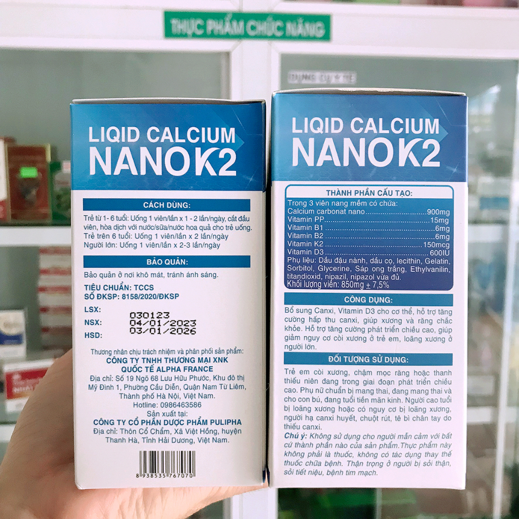 Liquid Calcium Nano K2 hộp 100 viên
