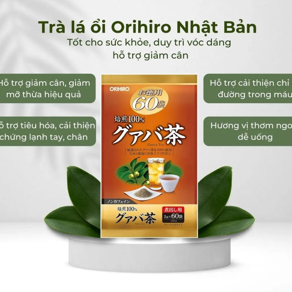 Trà ổi, diếp cá Orihiro Nhật Bản 60 gói - Tốt cho sức khỏe, duy trì vóc dáng, hỗ trợ giảm cân