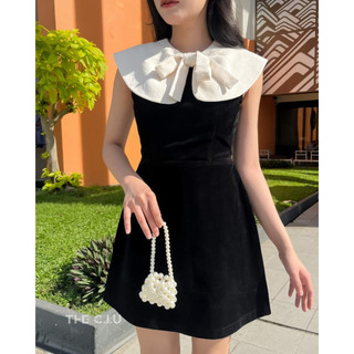 Đầm nhung dáng xòe tiểu thư thiết kế theo số đo bigsize (thời trang bigsize vicky.g - anitagreen) NQ423