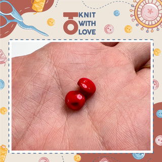 Mũi tròn dạng khâu dành cho thú bông màu đỏ size 9mm