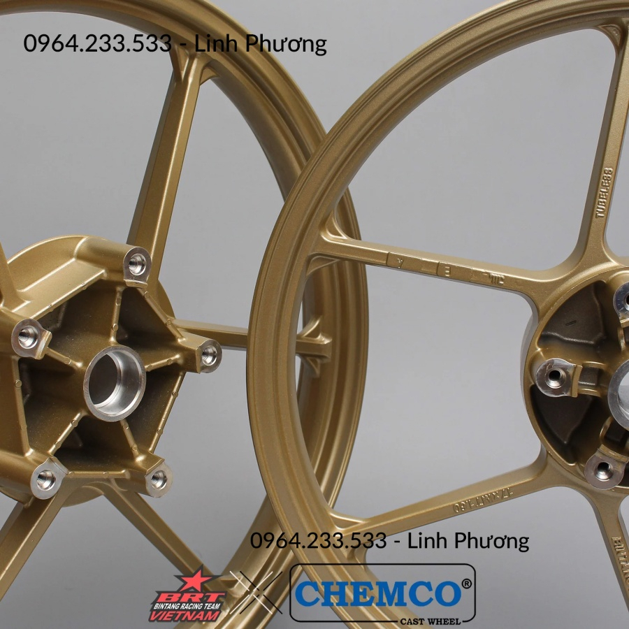 Hàng chính hãng Mâm Exciter150 GOLD - 1.6-1.6-17 - BRT Chemco Ex150 Yamaha