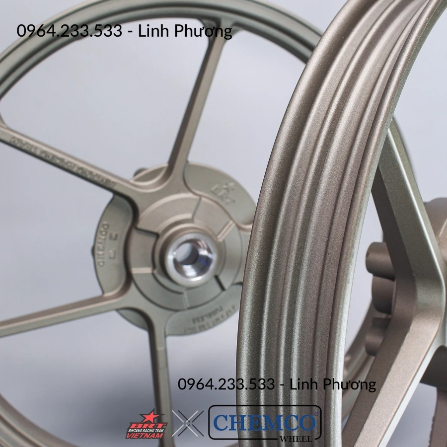 Hàng chính hãng Mâm Exciter150 Silver - 1.6-1.6-17 - BRT Chemco Ex150 Yamaha