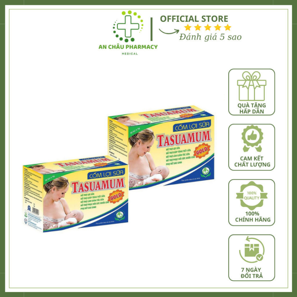 Cốm Lợi Sữa Tasuamum Gold Hộp 20 Gói Tốt Cho Mẹ Sau Sinh