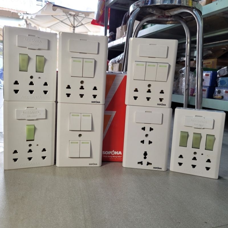 ⚡Bảng điện giả âm SOPOKA (Taplo điện SOPOKA), dòng E4, E4A, E5A, E4S, E8A, taplo Nessanta 3công tắc