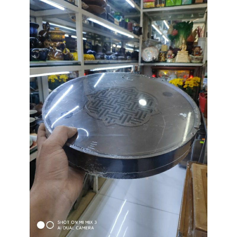 Khay trà hình tròn gỗ quý đường kính 30cm