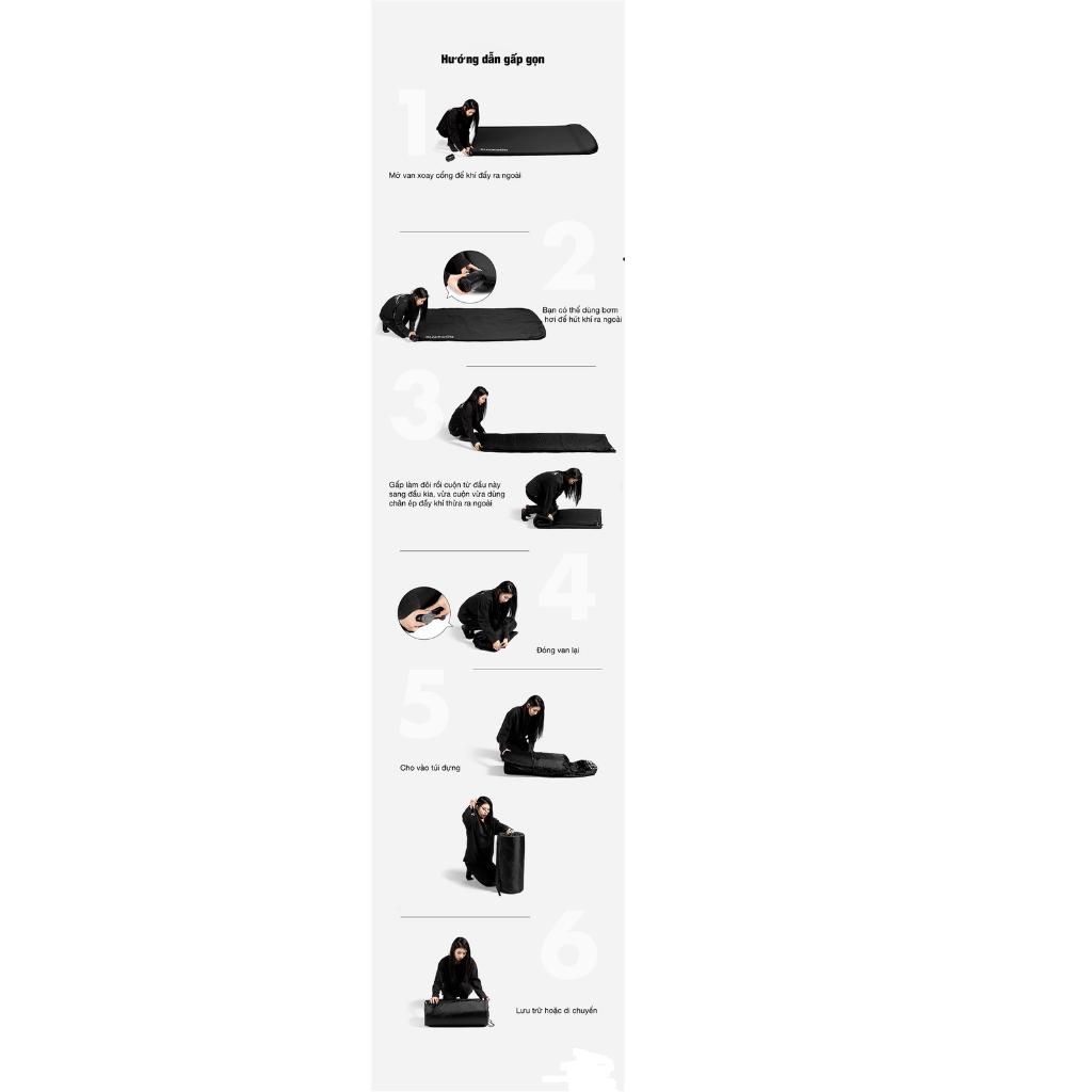 Đệm tự bơm hơi kèm gối Blackdog BD-CQD005