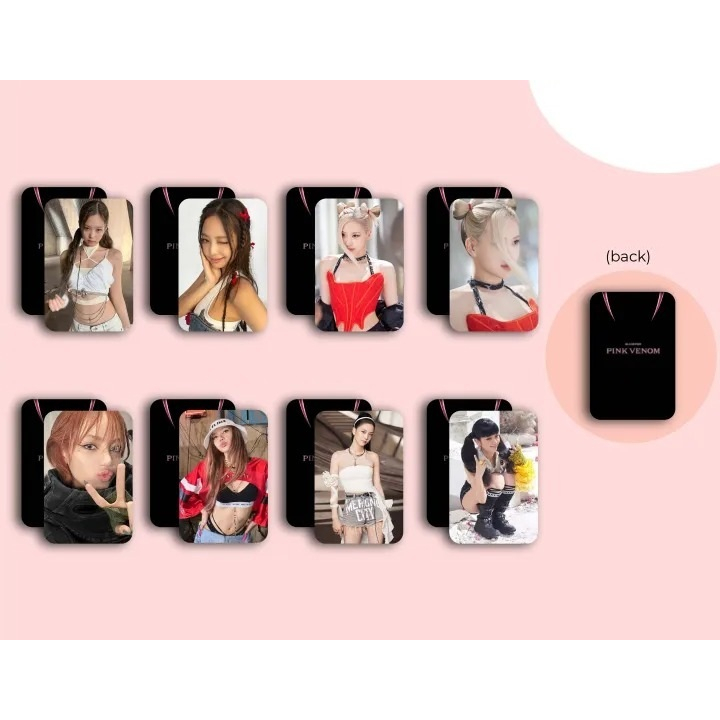 Lomo card Blackpink Pink Venom bo góc 2 mặt