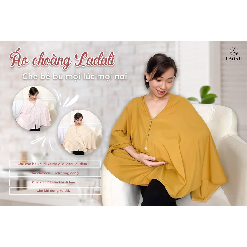 Khăn Choàng Cho Con Bú LADALI, Áo Chống Nắng Đa Năng, Mùng Phủ Che Nắng, Bụi Cho Bé 3IN1- KCB01 2 Màu Sang Trọng