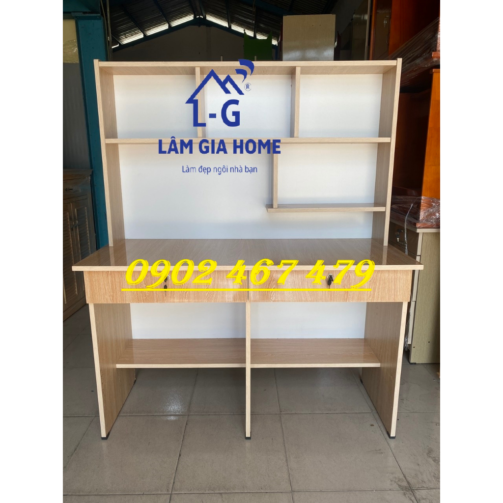 BỘ BÀN HỌC SINH ĐÔI VÁN ÉP 1M2 KEM+ 2 GHẾ