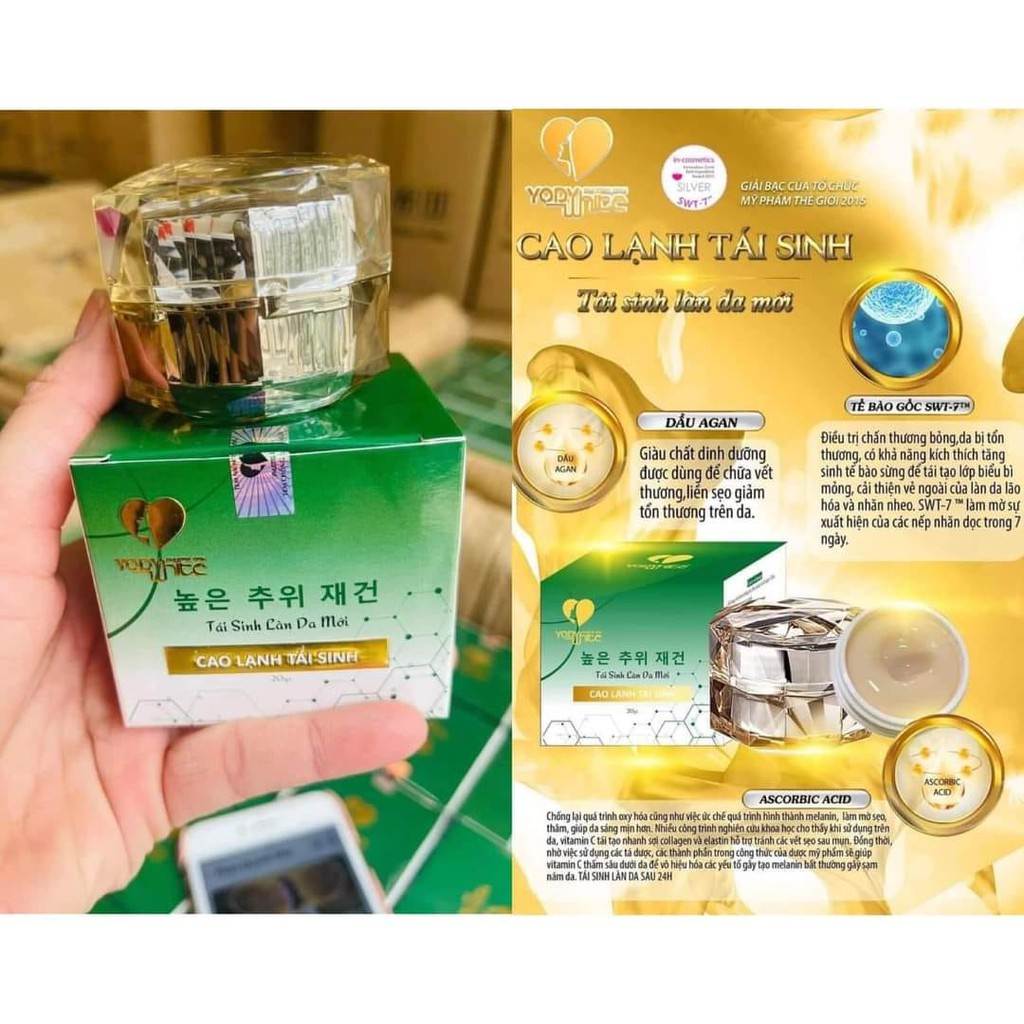 Cao Lạnh Tái Sinh Yody White Phương Anh 20g, Kem Tái Tạo Da - Hương Shop0