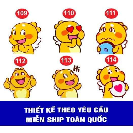 Các mẫu sticker qoobe, Tem hình cute dán trang trí xe tải, xe ô tô