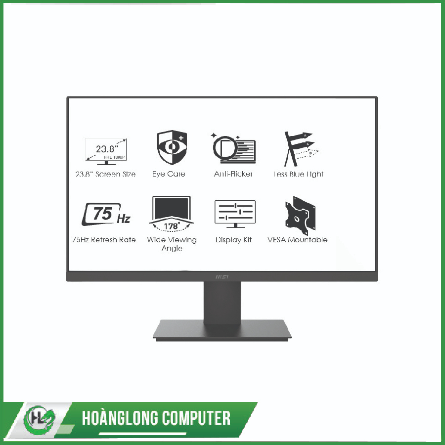 Màn Hình Máy Tính 24 Inch MSI Pro Màn hình 24" MP241X FullHD, LED, Full viền, VA, 8ms Chính Hãng - Hoàng Long Computer | BigBuy360 - bigbuy360.vn