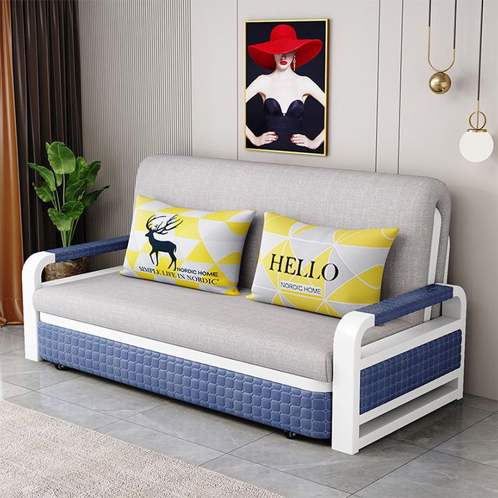 Sofa giường thông minh gấp gọn, giường sofa thông minh gấp gọn có ngăn chứa, khichs thước 150cm (tặng gối) | BigBuy360 - bigbuy360.vn