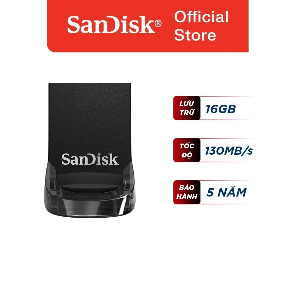 USB 3.1 Sandisk Ultra Fit CZ430 16GB Flash Drive upto 130MB/s