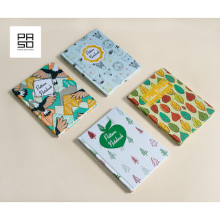 •PASO• Sổ tay Pattern A5 - Bìa giấy carton cứng nhiều thiết kế bìa