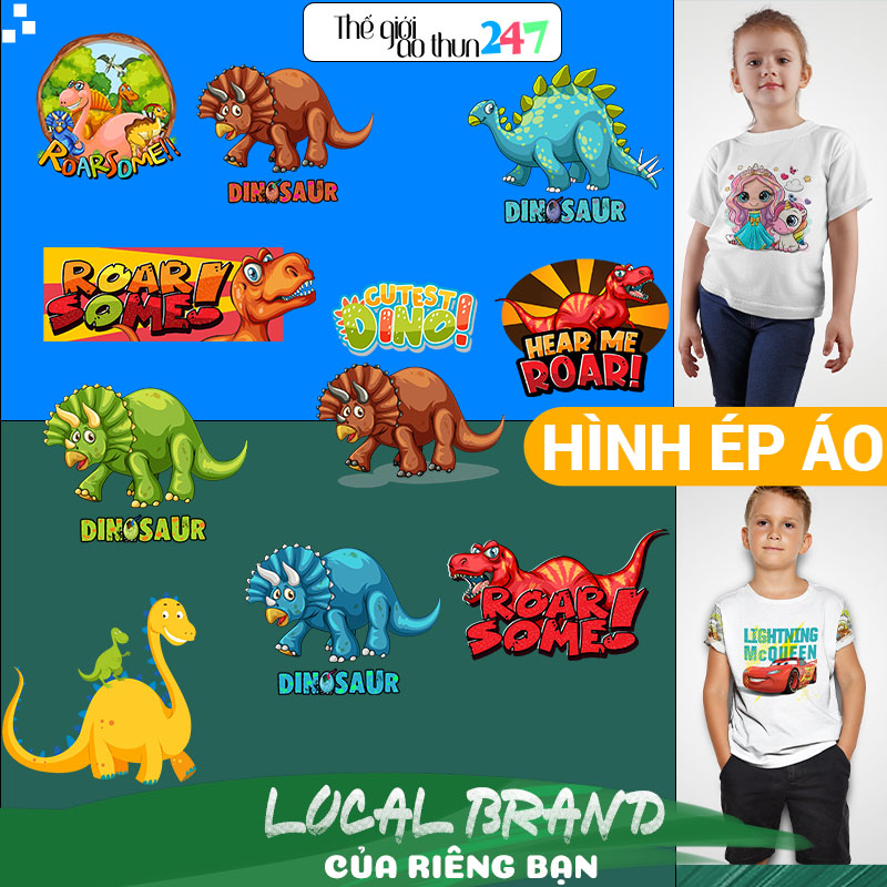 [Hình ủi, ép nhiệt] Hình khủng long cho trẻ SN2