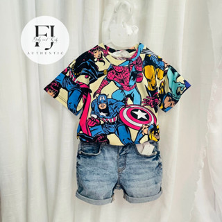 Áo thun bé trai chính hãng HM, áo thun Marvel cho bé 2-8 tuổi Auth