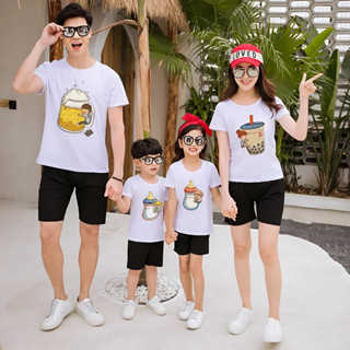 Áo Phông Gia Đình In Hình Bình Sữa Trà Sữa Ly Bia Chất Vải Cotton Mát Mẻ Đủ Size Cho Cả Nam Và Nữ
