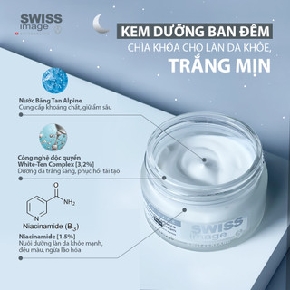 Kem dưỡng trắng da ban đêm giảm thâm nám tàn nhang Swiss Image Absolute Whitening Night Cream 50ml