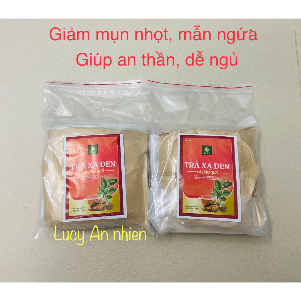 Trà xạ đen la hán quả túi lọc Sadu mát gan I giảm mụn nhọt mẫn ngứa 100 túi lọc (500g)