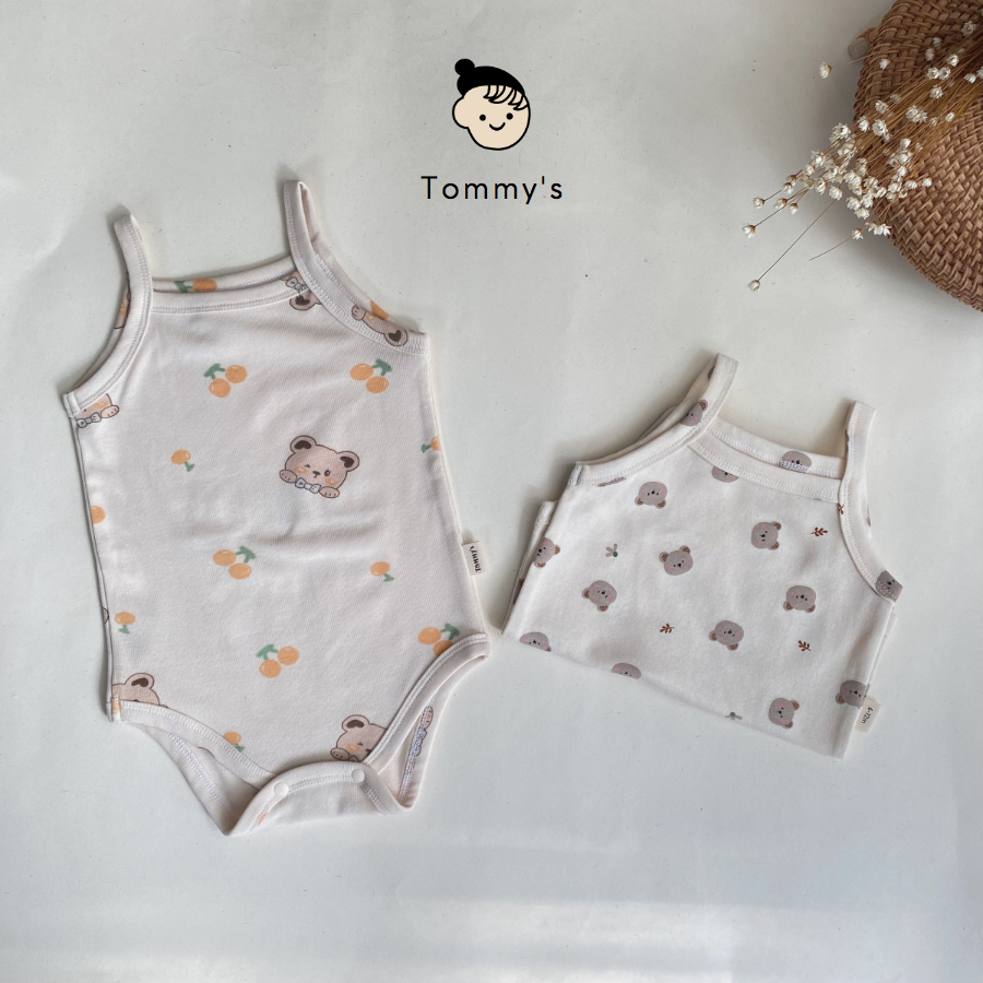Bodychip Body dây cho bé gái 0-24 tháng hoạ tiết hoạt hình dễ thương vải cotton mềm êm co giãn thoải mái TOMMY HOUSE