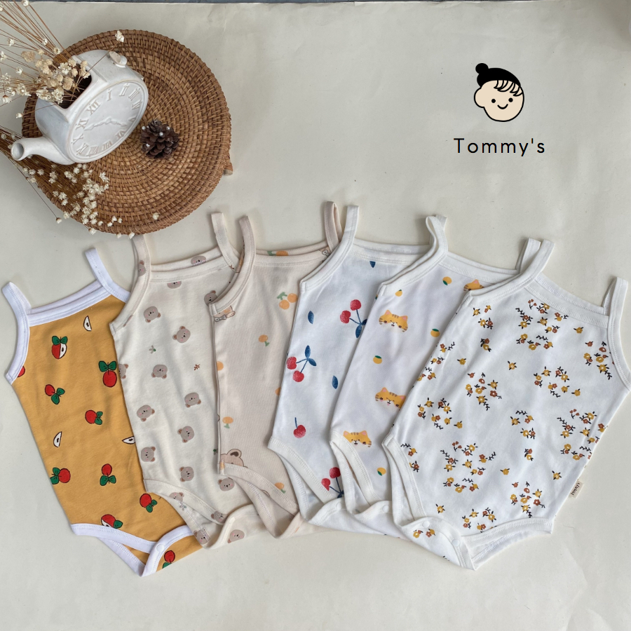 Bodychip Body dây cho bé gái 0-24 tháng hoạ tiết hoạt hình dễ thương vải cotton mềm êm co giãn thoải mái TOMMY HOUSE