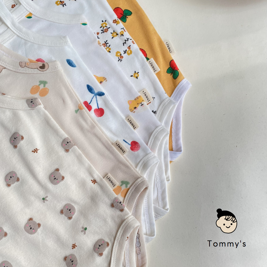 Bodychip Body dây cho bé gái 0-24 tháng hoạ tiết hoạt hình dễ thương vải cotton mềm êm co giãn thoải mái TOMMY HOUSE