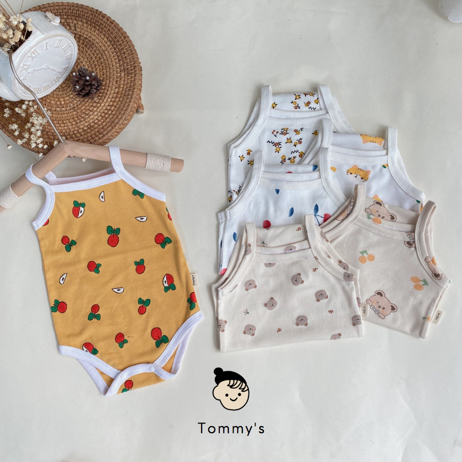 Bodychip Body dây cho bé gái 0-24 tháng hoạ tiết hoạt hình dễ thương vải cotton mềm êm co giãn thoải mái TOMMY HOUSE